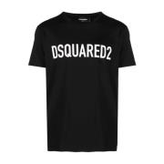 Zwart Logo-print T-shirt Dsquared2 , Black , Heren