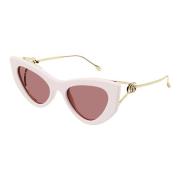 Platte Voorkant Cat-Eye Zonnebril Gg1565S Gucci , White , Unisex