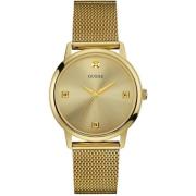 Stijlvol Gouden Horloge van Roestvrij Staal Guess , Yellow , Heren