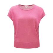 Ronde-hals knitwear in linnen-viscose mix Opus , Pink , Dames