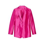 Zijden Shantung Blazer Fuchsia Max Mara , Pink , Dames