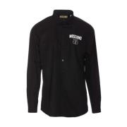 Klassieke Franse Kraag Overhemd Moschino , Black , Heren