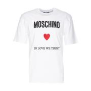 Korte Mouw T-Shirt Moschino , White , Heren