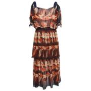 Pre-owned Silk dresses Fendi Vintage , Multicolor , Dames