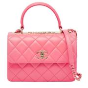 Pre-owned Leather chanel-bags Chanel Vintage , Pink , Dames