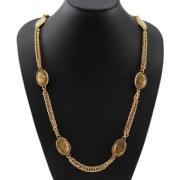 Pre-owned Metal necklaces Chanel Vintage , Yellow , Dames