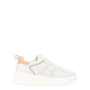 Rebel H562 Ivoor Leren Sneaker Hogan , Beige , Dames