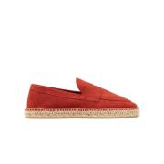 Suede Penny Loafer Espadrilles Scarosso , Red , Heren