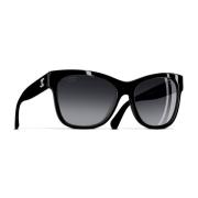 Iconische zonnebril met grijze gradientlenzen Chanel , Black , Unisex