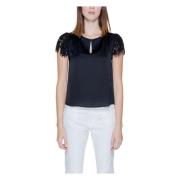 Korte Mouw Damesblouse Guess , Black , Dames