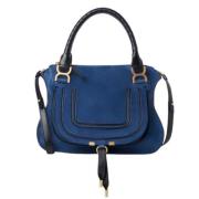 Iconische Marcie Schoudertas met Twee Banden Chloé , Blue , Dames