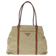 Pre-owned Fabric totes Prada Vintage , Beige , Dames