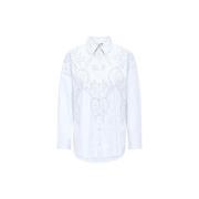 Witte Shirt met Engels Broderie Detail Only , White , Dames