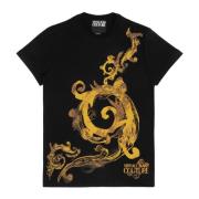 Abstract Multicolor Logo T-shirt Versace Jeans Couture , Black , Heren