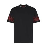 Zwart T-shirt met rode vlammen Vision OF Super , Black , Heren