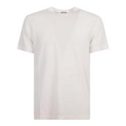 Witte Katoenen Crew Neck T-Shirt Zanone , White , Heren