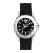 Glam Zwarte Wijzerplaat Quartz Horloge Plein Sport , Black , Dames