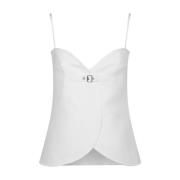 Witte Twill Top met Gesp Courrèges , White , Dames