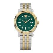 Klassiek Roestvrij Stalen Horloge Groene Wijzerplaat Versace , Gray , ...