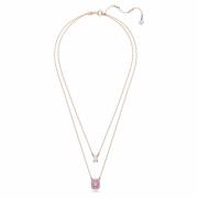 Millenia Gelaagde Ketting Octagon Slijpsel, Paars, Roségoud Swarovski ...