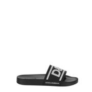 Rubber Beachwear Sliders Dolce & Gabbana , Black , Heren