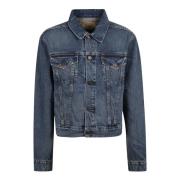 Indigo Blauwe Denim Jack Klassieke Stijl Ralph Lauren , Blue , Dames