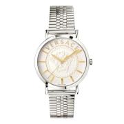 Essential Zilver Wit Horloge Versace , Gray , Heren