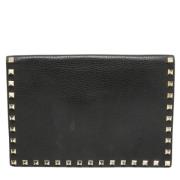 Pre-owned Leather clutches Valentino Vintage , Black , Dames