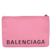 Pre-owned Leather clutches Balenciaga Vintage , Pink , Dames