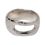 Zilveren Globe Ring met Uitgesneden Motief Octi , Gray , Unisex