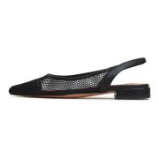 Elegant Slingback Ballet Pumps Cesare Gaspari , Black , Dames