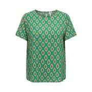 Groen Grafisch Glam Top Only Carmakoma , Multicolor , Dames