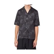 Korte mouw bloemenshirt Officine Générale , Black , Heren