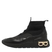 Pre-owned Leather sneakers Salvatore Ferragamo Pre-owned , Black , Dam...