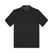 Slub Cotton Regular Fit Henley T-Shirt Antony Morato , Black , Heren