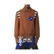 Bruine Varsity Jacket met Logo Patches Just DON , Brown , Heren