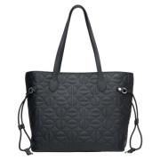 Dames Zwarte Leren Shopper Tas Er00115045 Estro , Black , Dames