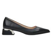 Zwarte Lage Hak Leren Pumps Estro , Black , Dames