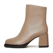 Stiletto Leren Enkellaarzen Cesare Gaspari , Beige , Dames