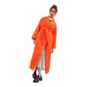 Luxe Faux Fur Winterjas Cesare Gaspari , Orange , Dames