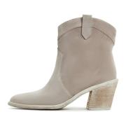 Luxe Block Heeled Cowboy Boots Cesare Gaspari , Gray , Dames