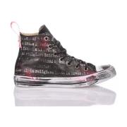 Handgemaakte Zwarte Sneakers Aangepaste Schoenen Converse , Black , He...