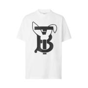 Konijn Logo T-shirt Burberry , White , Heren