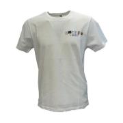 Casual Katoenen T-shirt Moschino , White , Heren