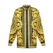 Zijden overhemd Versace , Yellow , Heren