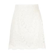Witte Minirok met Kantdetail Dolce & Gabbana , White , Dames
