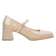 Beige Mary Jane Pumps Echt Lakleer Estro , Beige , Dames