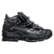 Chunky Sole Leren High-Top Sneakers Vetements , Black , Heren