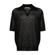 Zwart Mélange Polo T-shirt Auralee , Black , Heren