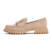 Elegant Platform Loafers - Beige Cesare Gaspari , Beige , Dames